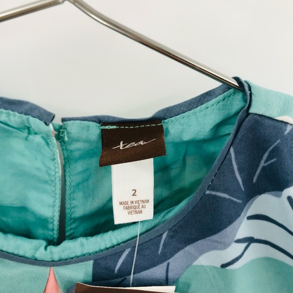 Tea Collection Girls Printed Woven Pleated Dress Size 2 - Picture 3 of 9